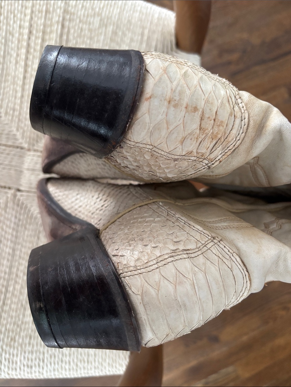 Dan Post Ivory Embossed Western Knee Boots - Picture 7 of 8